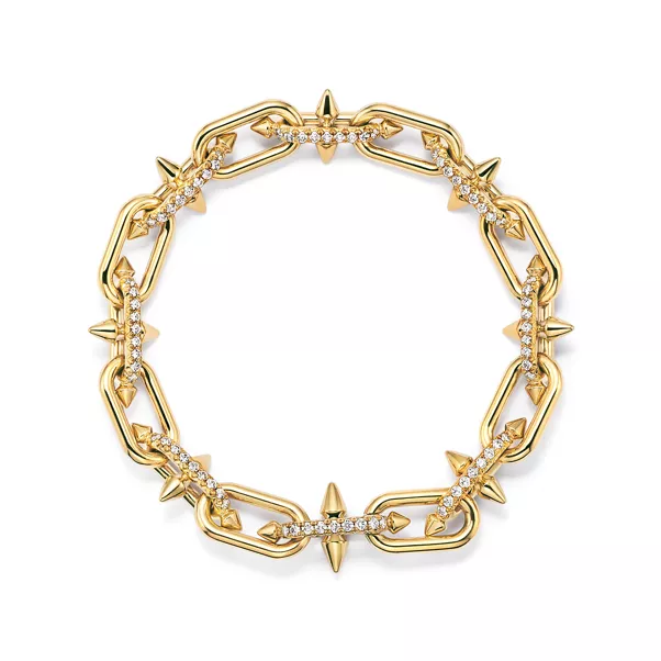Link Bracelet in Gold with Diamonds