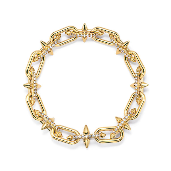 Tiffany Titan by Pharrell Williams:Link Bracelet in Gold with Diamonds