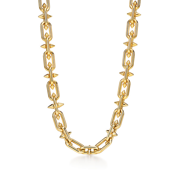 Tiffany Titan by Pharrell Williams:Clasp Necklace in Gold with Diamonds image number 11