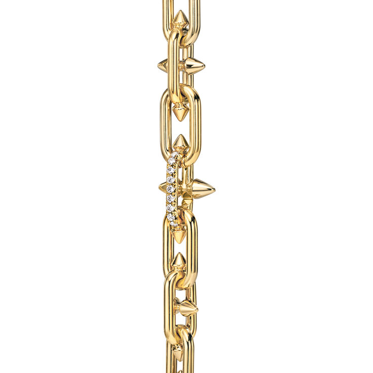 Tiffany Titan by Pharrell Williams:Clasp Necklace in Gold with Diamonds image number 12