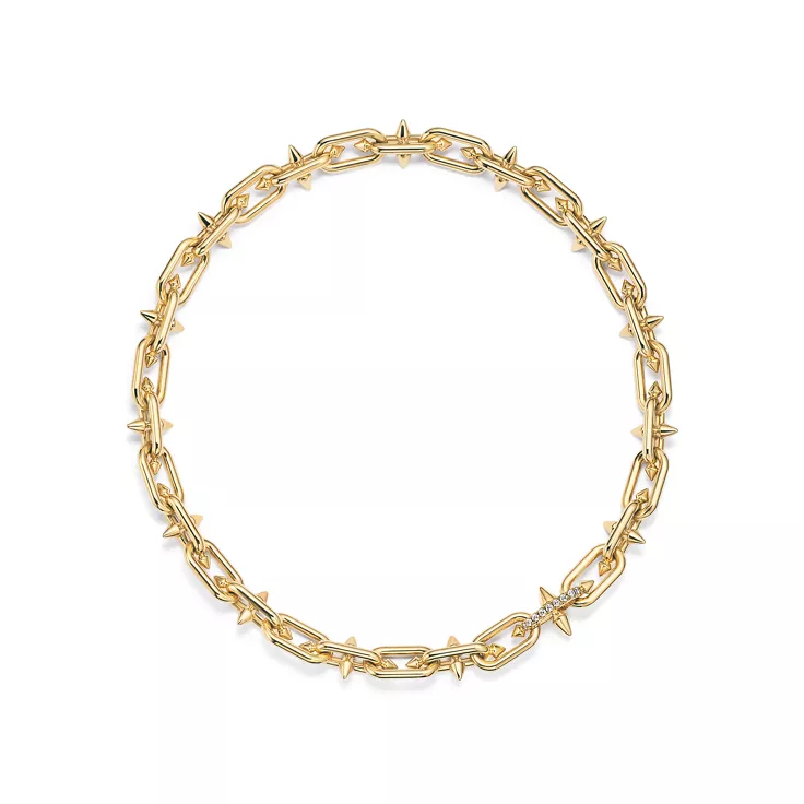 Tiffany Titan by Pharrell Williams:Clasp Necklace in Gold with Diamonds, 5