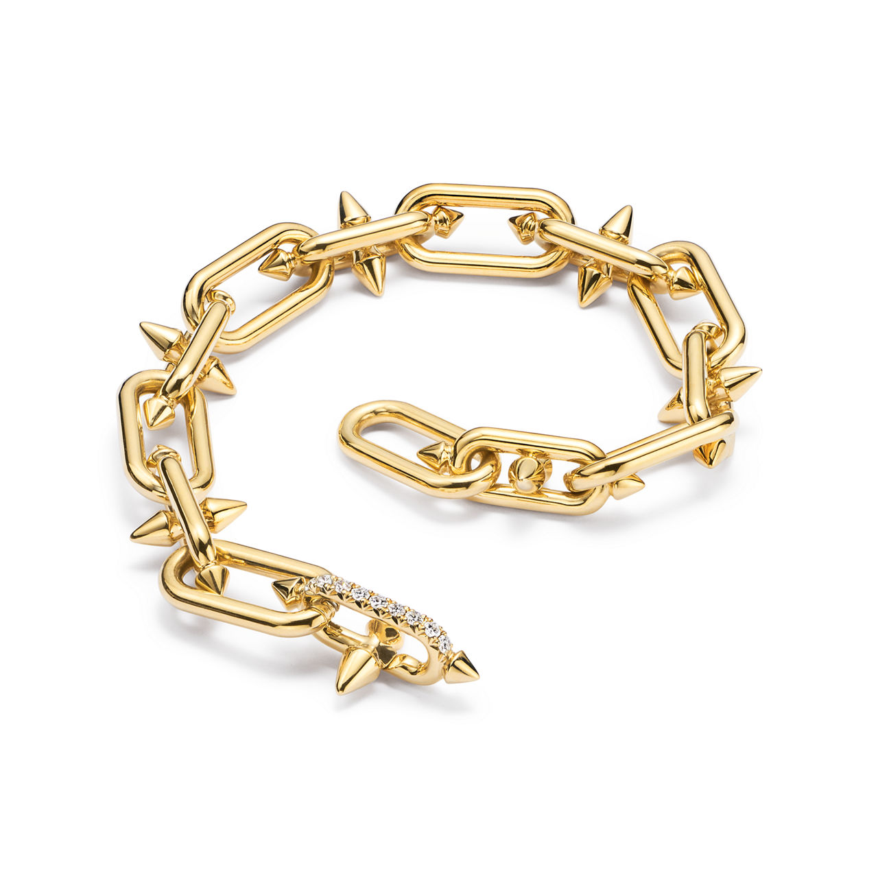 Tiffany Titan by Pharrell Williams:Clasp Bracelet in Gold with Diamonds image number 7