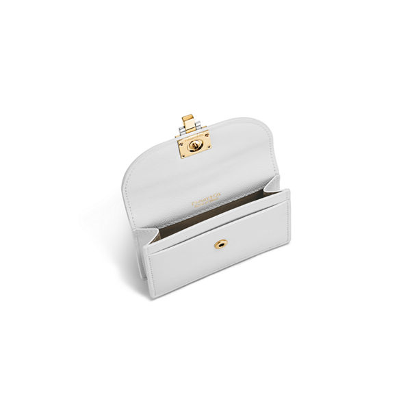 Tiffany T:Deco Flap Card Holder in White Leather