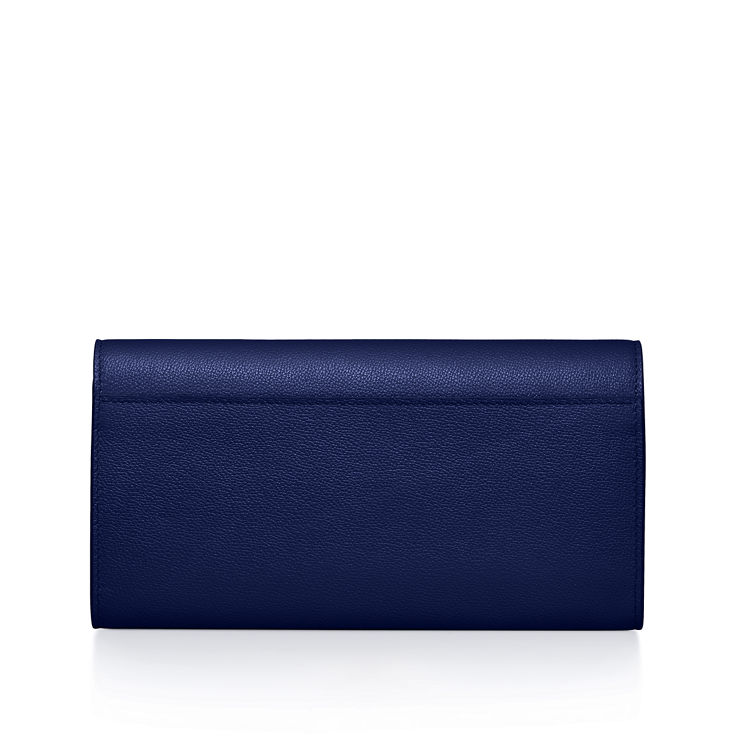 Tiffany T:Deco Continental Wallet in Sapphire Blue Leather image number 2