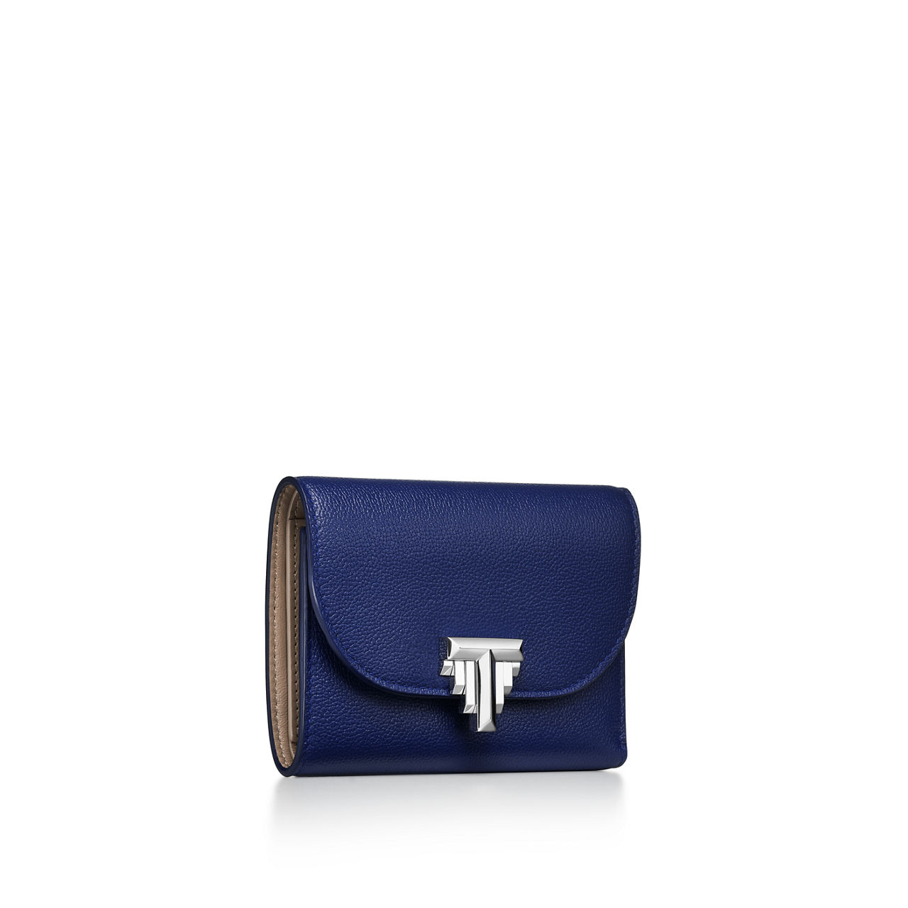 Tiffany T:Cartera pequeña estilo déco de piel color azul zafiro imagen número 2