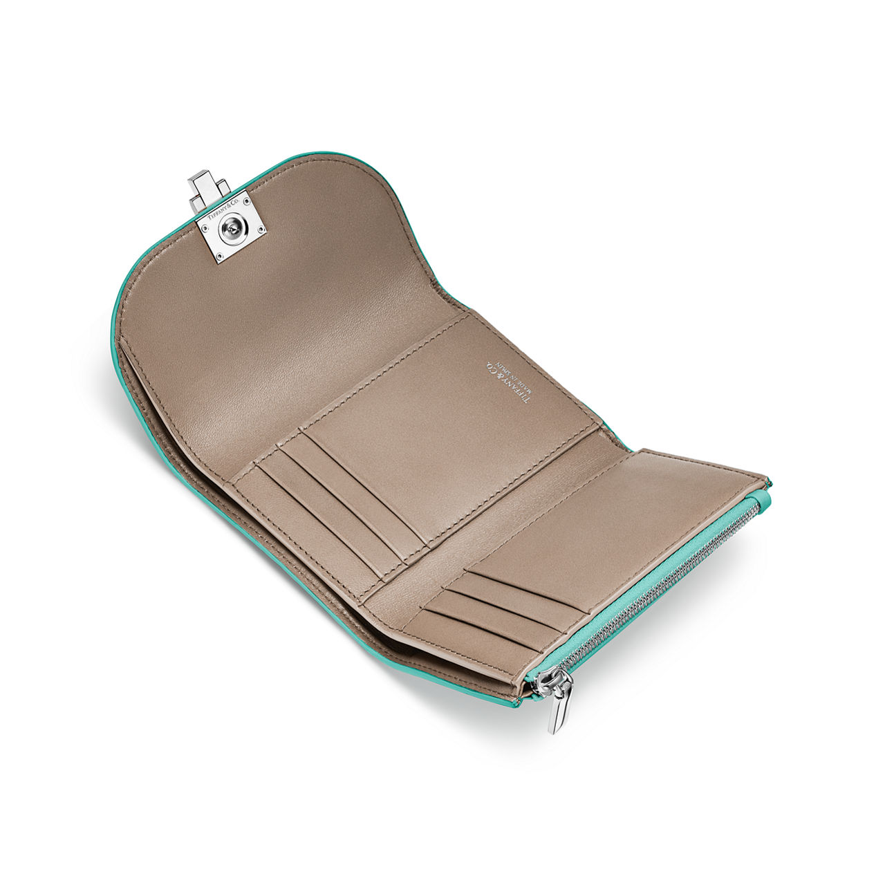 Deco Kleines Portemonnaie aus Leder in Tiffany Blue®