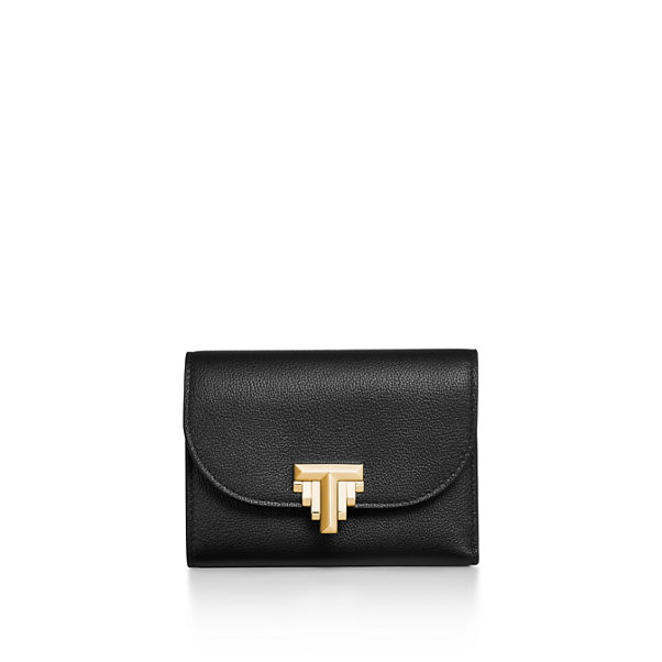 Tiffany T:Deco Small Wallet in Black Leather