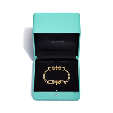 Tiffany Titan by Pharrell Williams:Medium Link Station Bracelet in Gold, 6