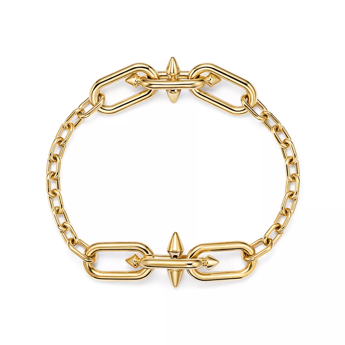 Medium Link Station Bracelet in Gold