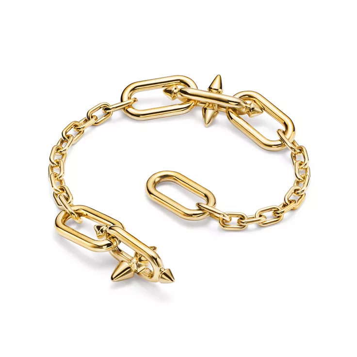 Tiffany Titan by Pharrell Williams:Medium Link Station Bracelet in Gold, 5