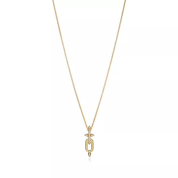Anhänger in Gelbgold mit Diamanten