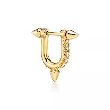 Tiffany Titan by Pharrell Williams:Small Earrings in Gold with Diamonds, 3