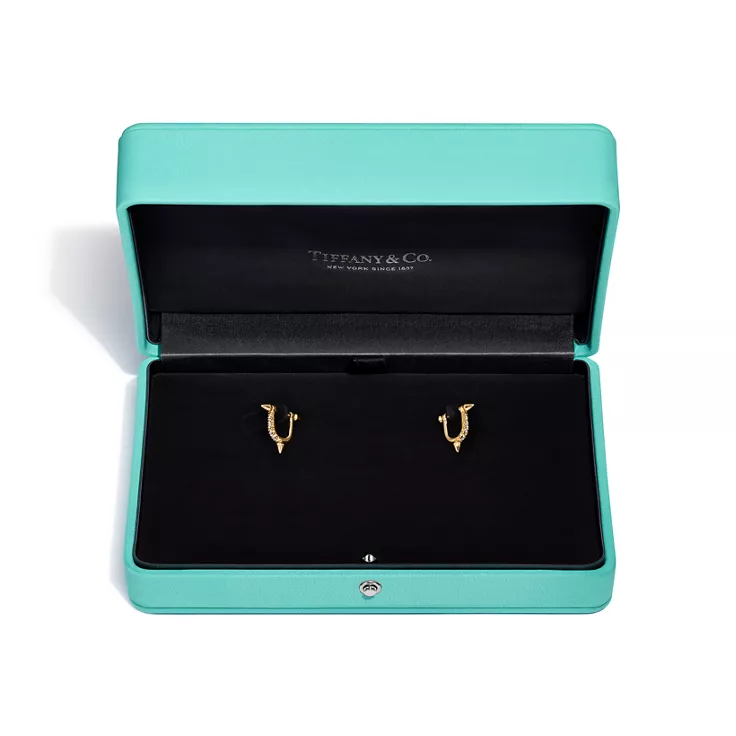 Tiffany Titan by Pharrell Williams:Small Earrings in Gold with Diamonds, 9