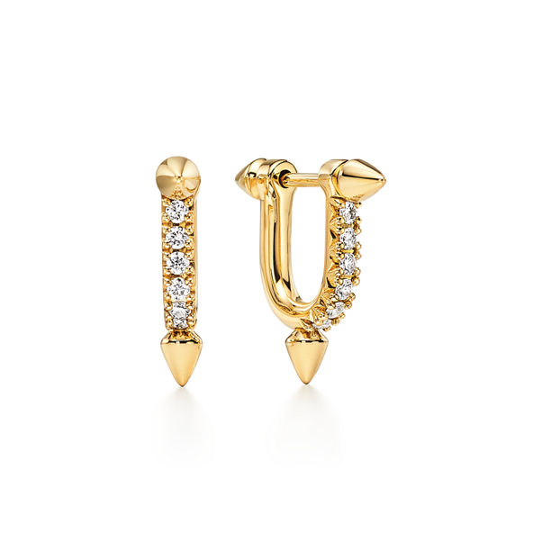 Tiffany Titan by Pharrell Williams:Small Earrings in Gold with Diamonds