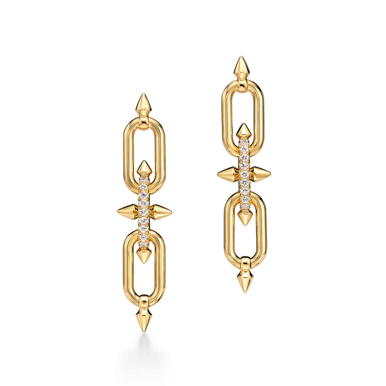 Tiffany Titan by Pharrell Williams:Earrings in Yellow Gold with Diamonds image number 0