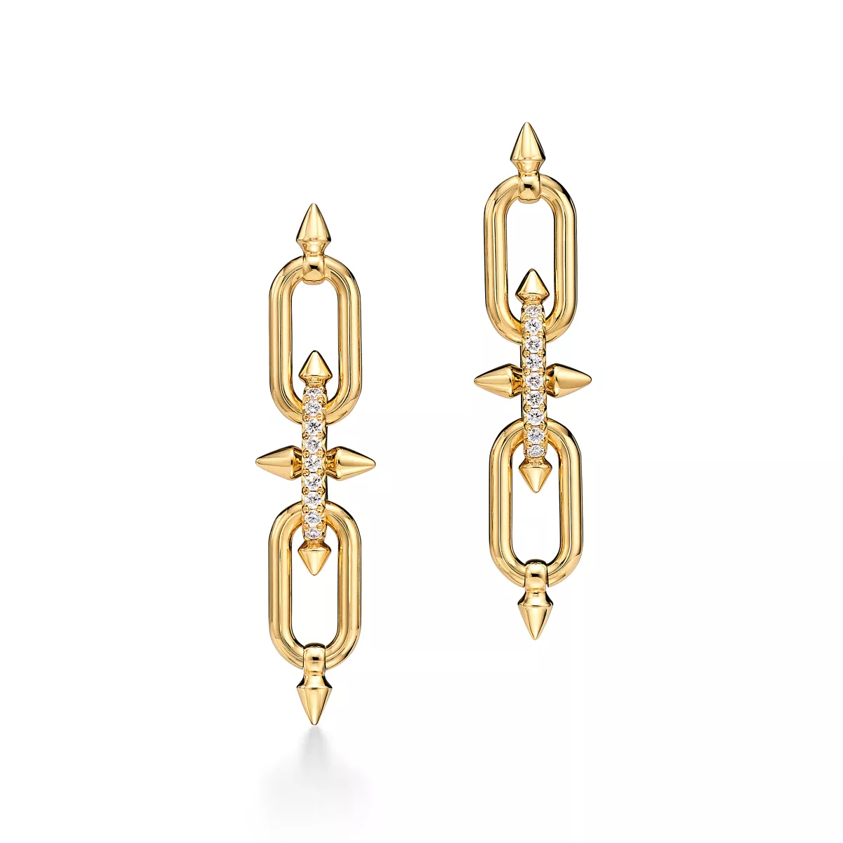 Earrings in Yellow Gold with Diamonds