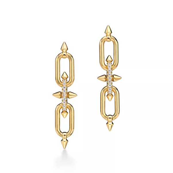 Ohrringe in Gelbgold mit Diamanten