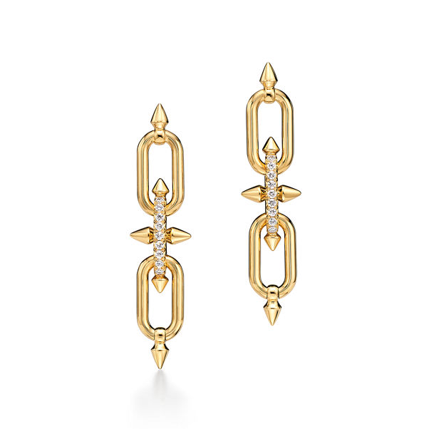 Tiffany Titan by Pharrell Williams:Earrings in Yellow Gold with Diamonds