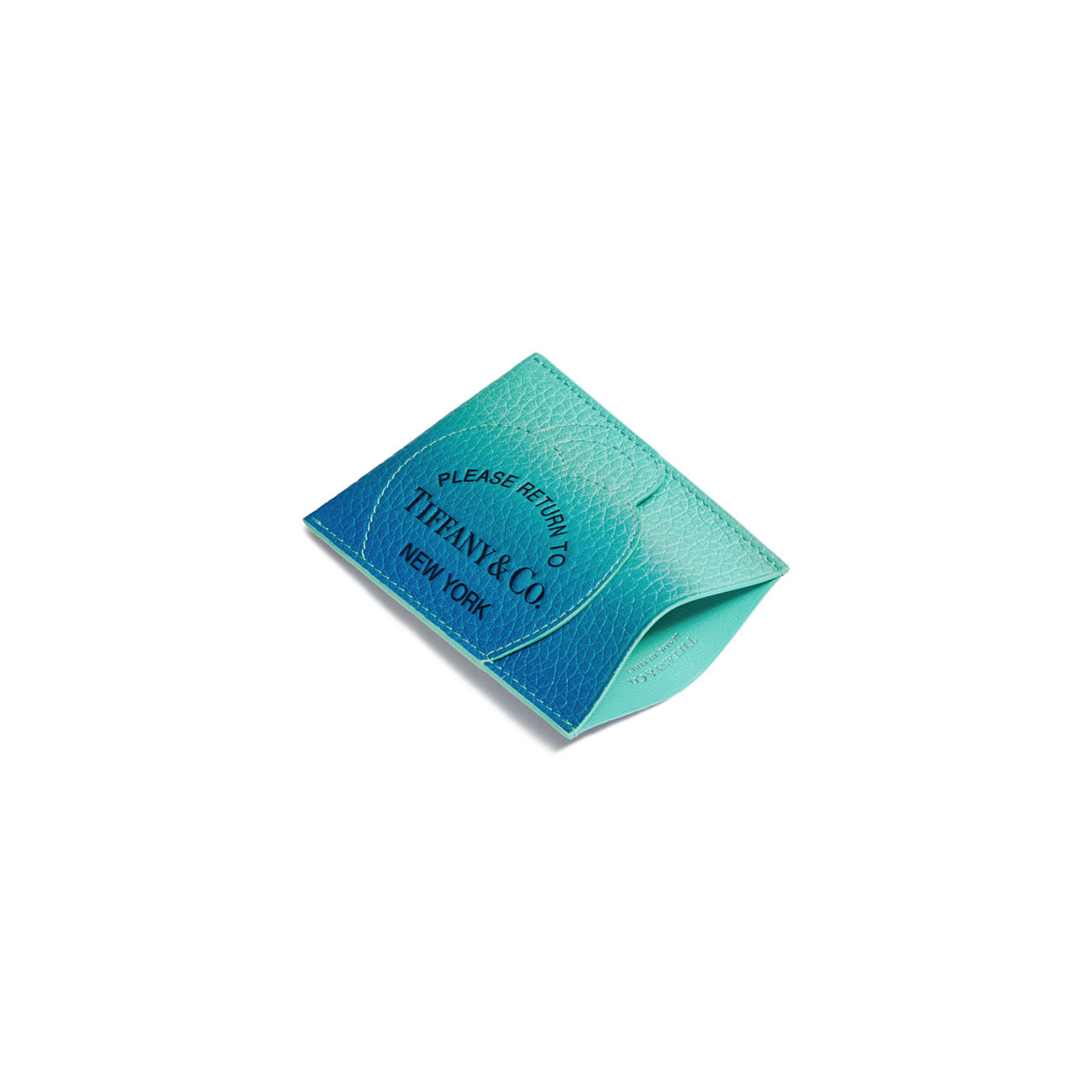 Kartenetui aus Leder in Infinity Blau