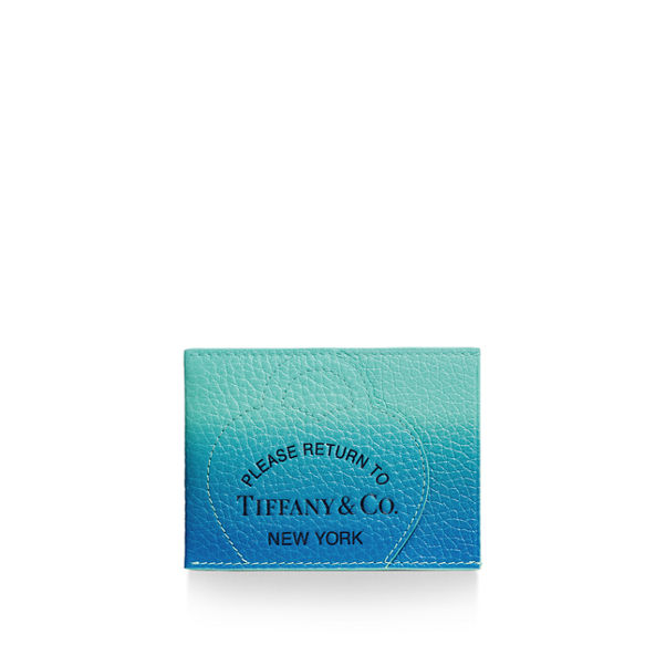 Return to Tiffany™:Card Case in Infinity Blue Leather