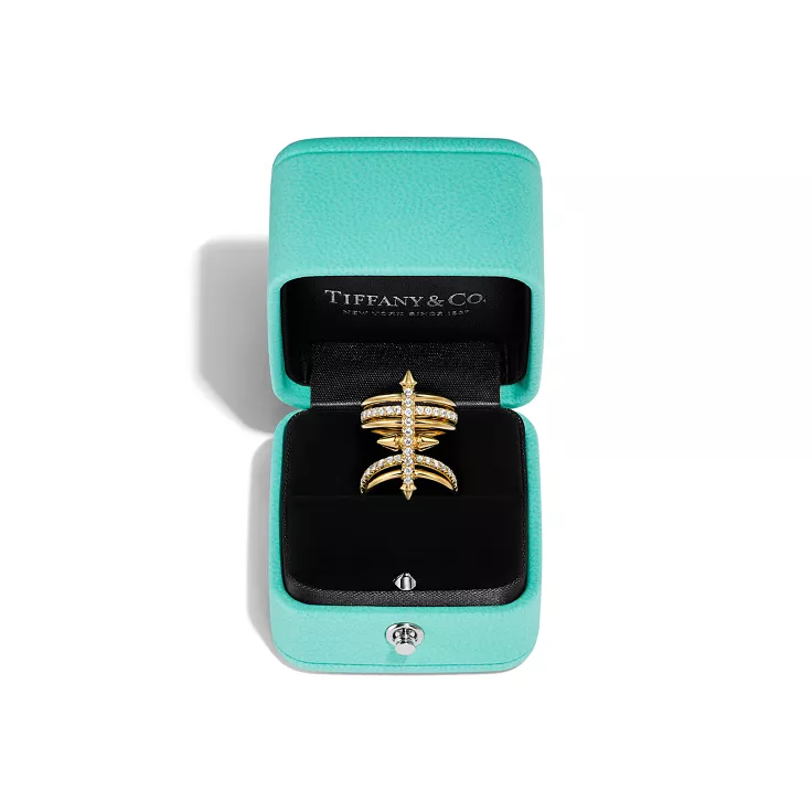 Tiffany Titan by Pharrell Williams:Five-row Ring in Gold with Diamonds, 8