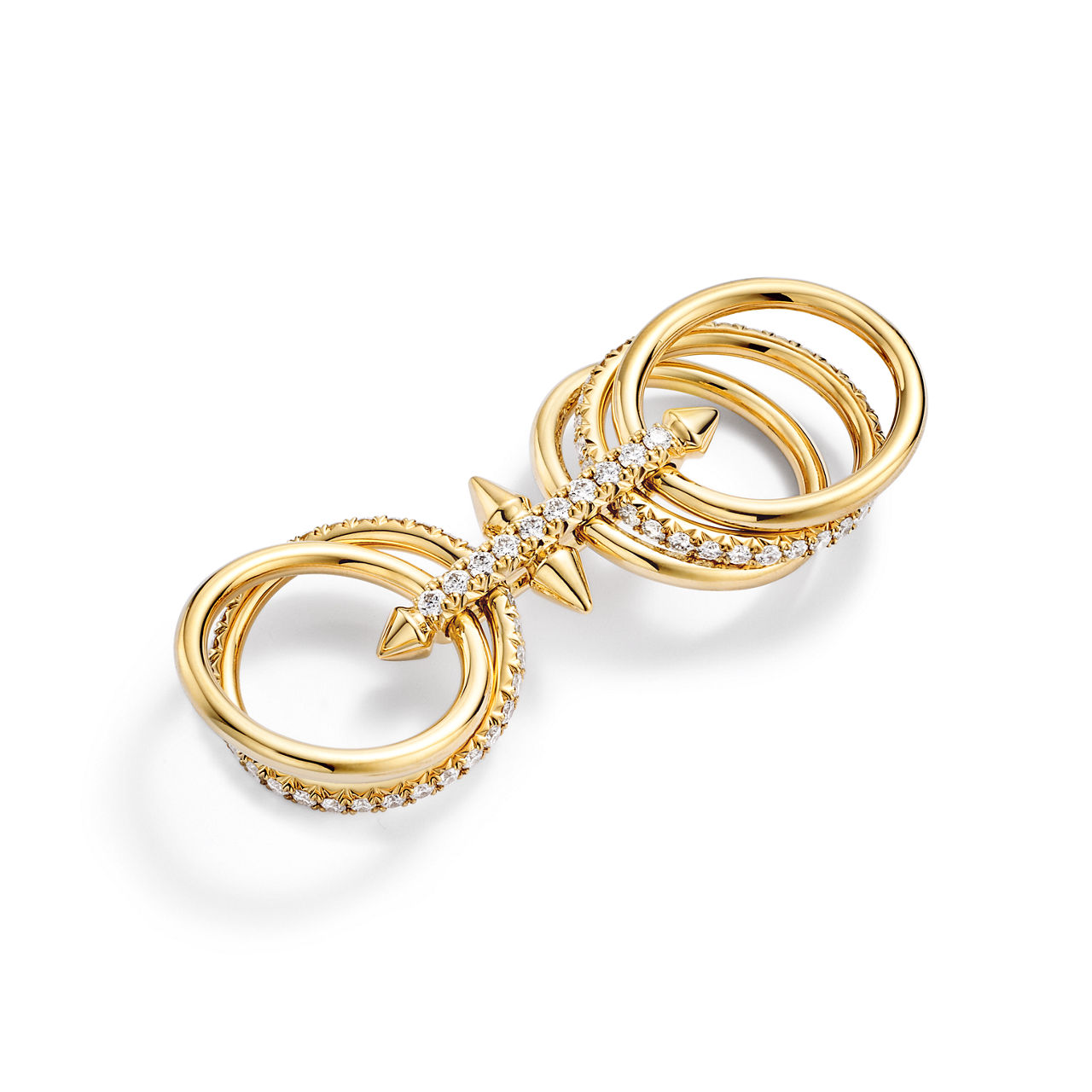 Tiffany Titan by Pharrell Williams:Fünfreihiger Ring in Gold mit Diamanten Bildnummer 7