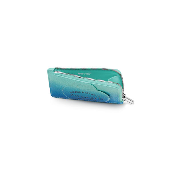 Return to Tiffany™:Zip Card Case in Infinity Blue Leather