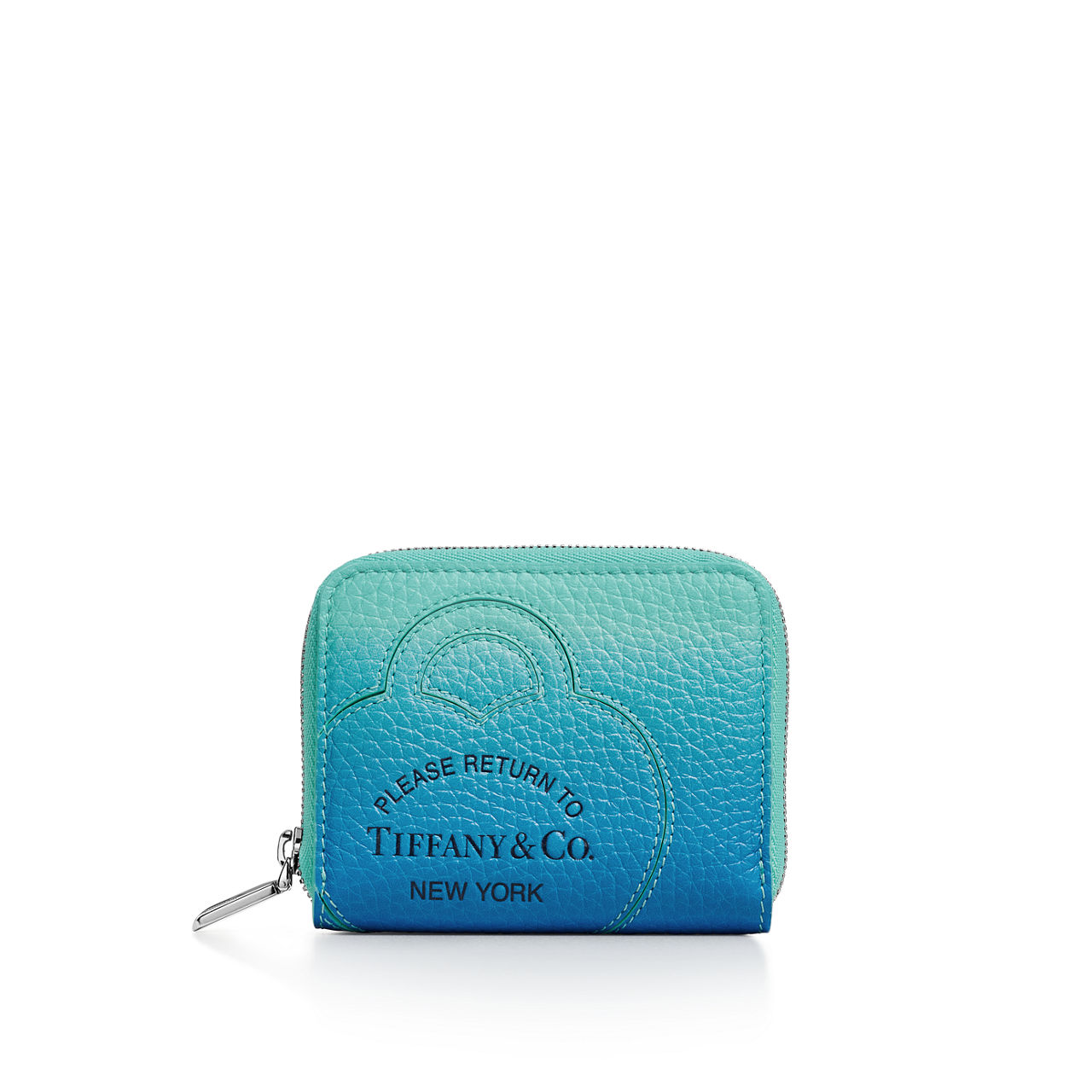 Return to Tiffany™:Small Zip Wallet in Infinity Blue Leather image number 0