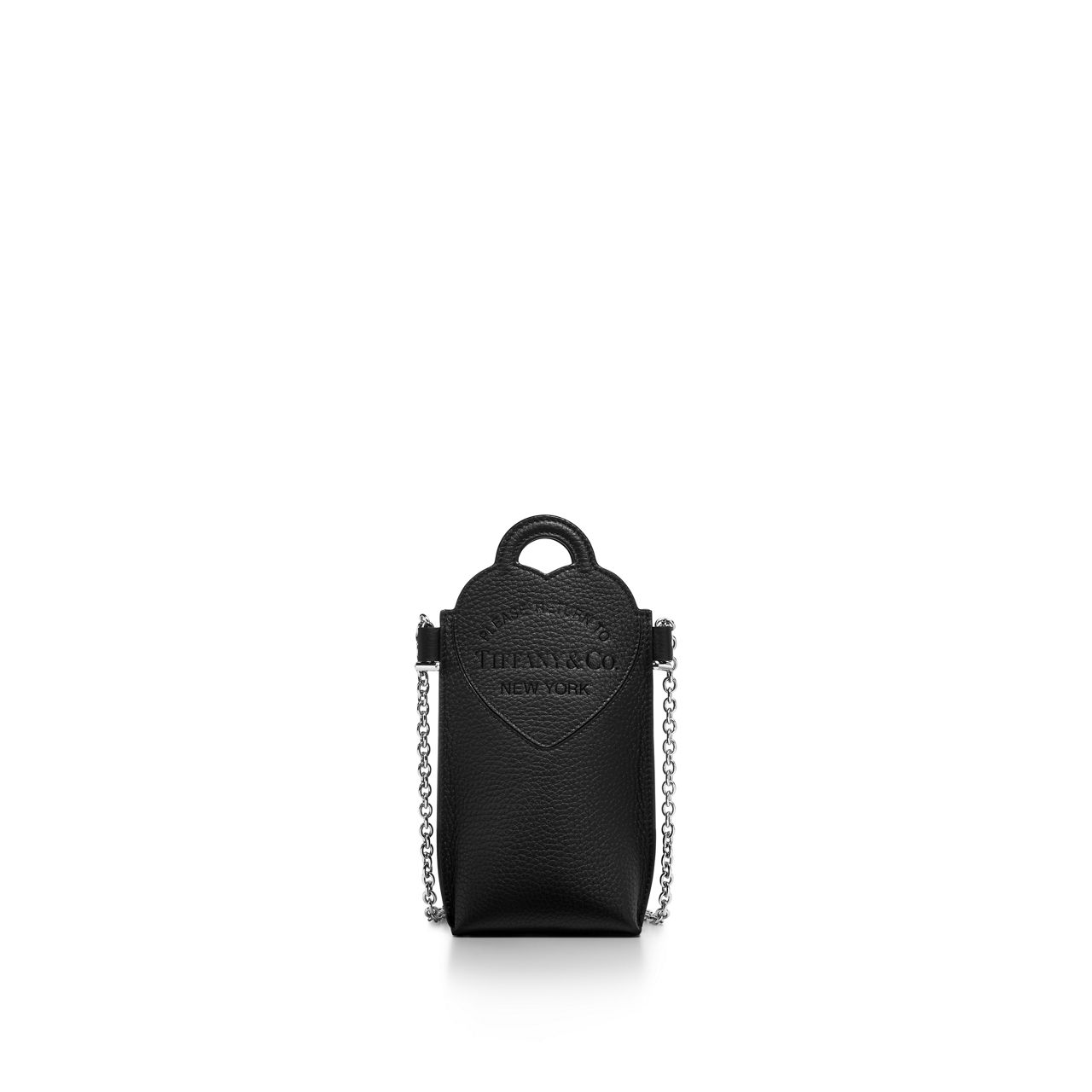 Return to Tiffany™:Crossbody Phone Case in Black Leather image number 0