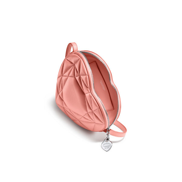 Return to Tiffany™:Padded Crossbody Bag in Almond Pink Leather