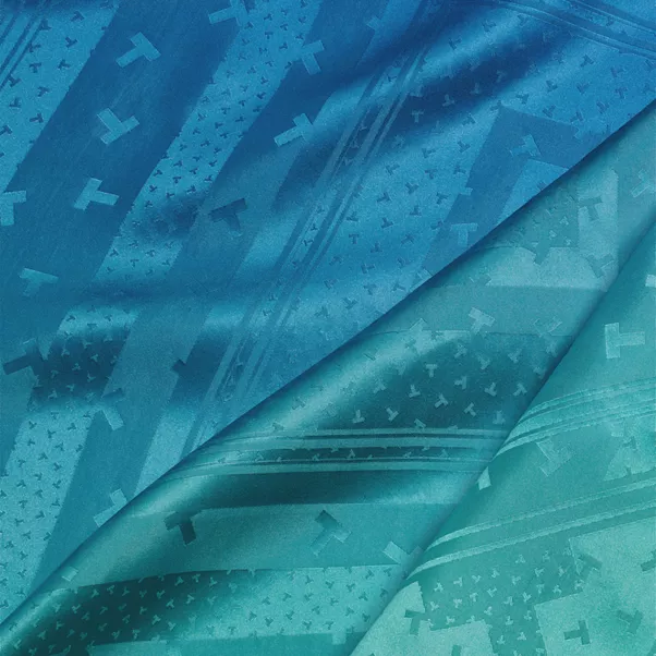 Dancing T Square Scarf in Infinity Blue® Silk