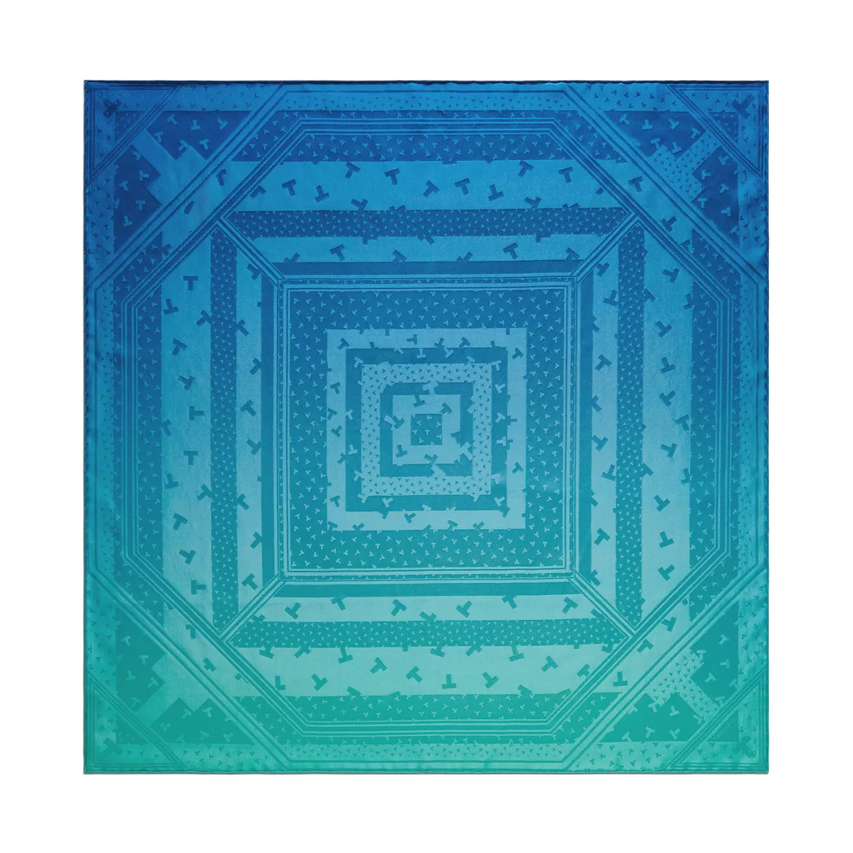 Dancing T Square Scarf in Infinity Blue&reg; Silk
