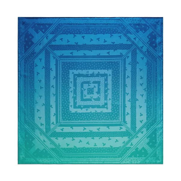 Dancing T Square Scarf in Infinity Blue® Silk