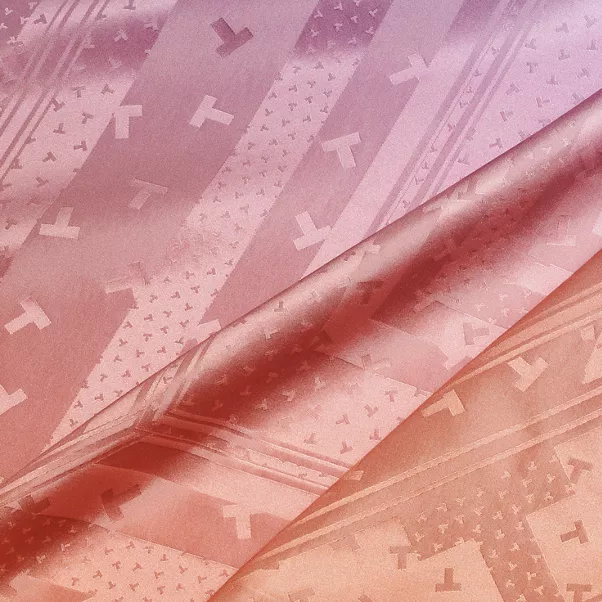 Dancing T Square Scarf in Infinity Morganite Silk