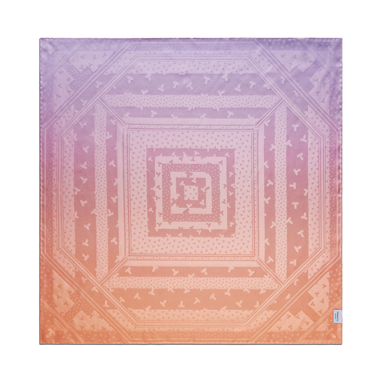 Tiffany T:Dancing T Square Scarf in Infinity Morganite Silk image number 2