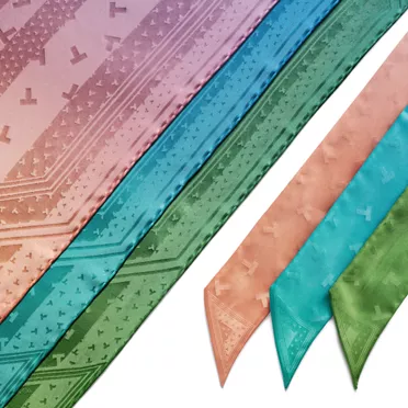 Tiffany T:Dancing T Square Scarf in Infinity Morganite Silk, 3