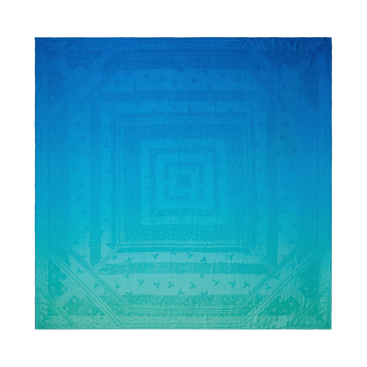 Estola con estampado “T” de seda color Infinity Blue®
