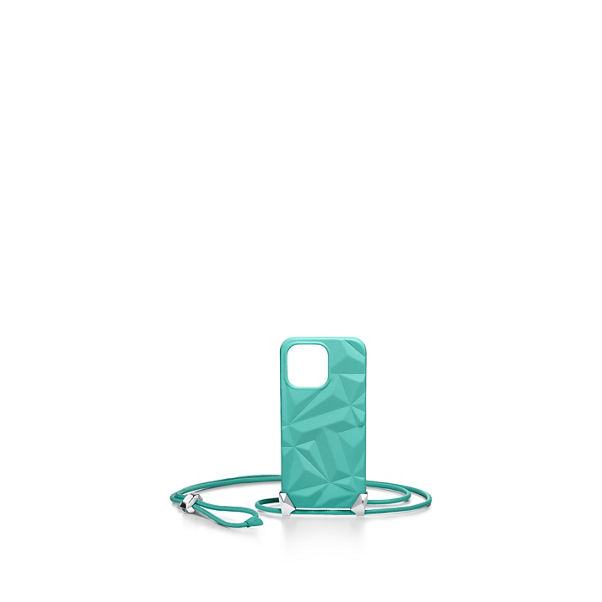 Tiffany Facets:Phone Case in Tiffany Blue® Leather