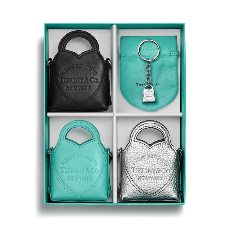 Return to Tiffany™:Nano Tasche Set aus mehrfarbigem Leder mit Schlüsselanhänger Bildnummer 9