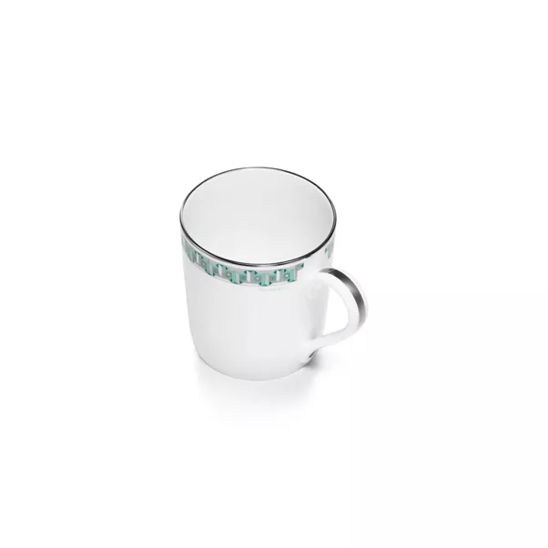 Mug Tiffany Blue with a Hand-painted Platinum Rim