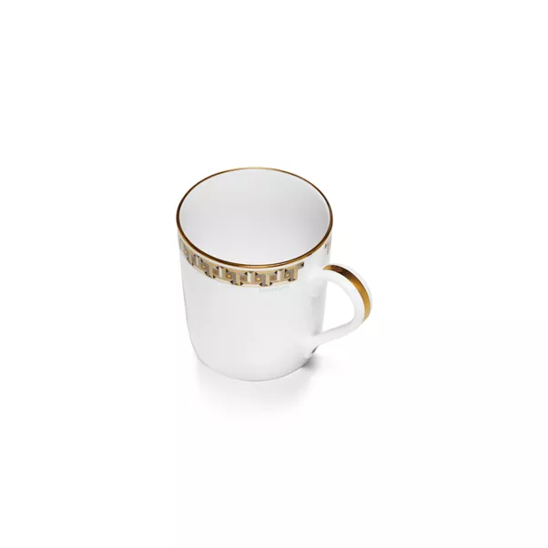 Mug Black with a Hand-painted Gold Rim