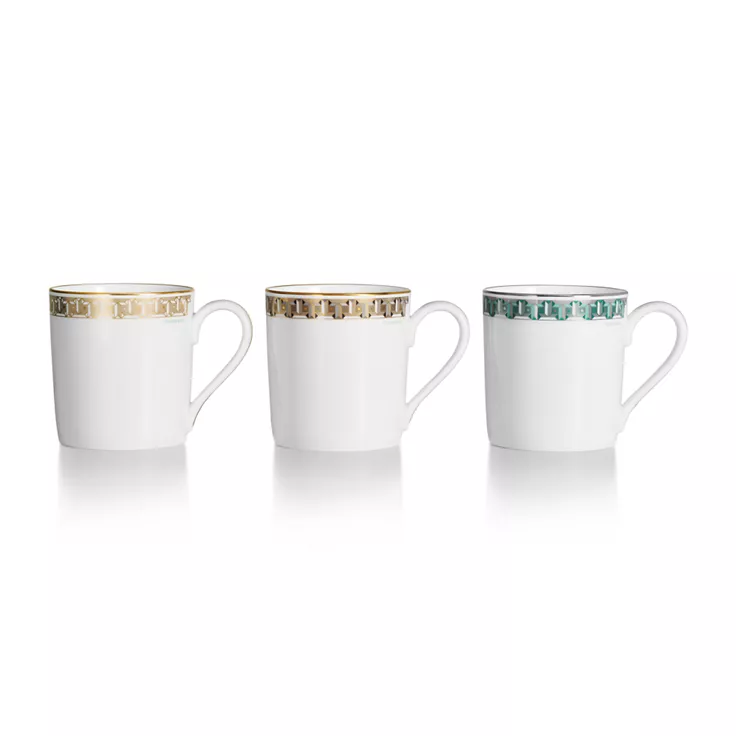 Tiffany T True:Mug Black with a Hand-painted Gold Rim, 2