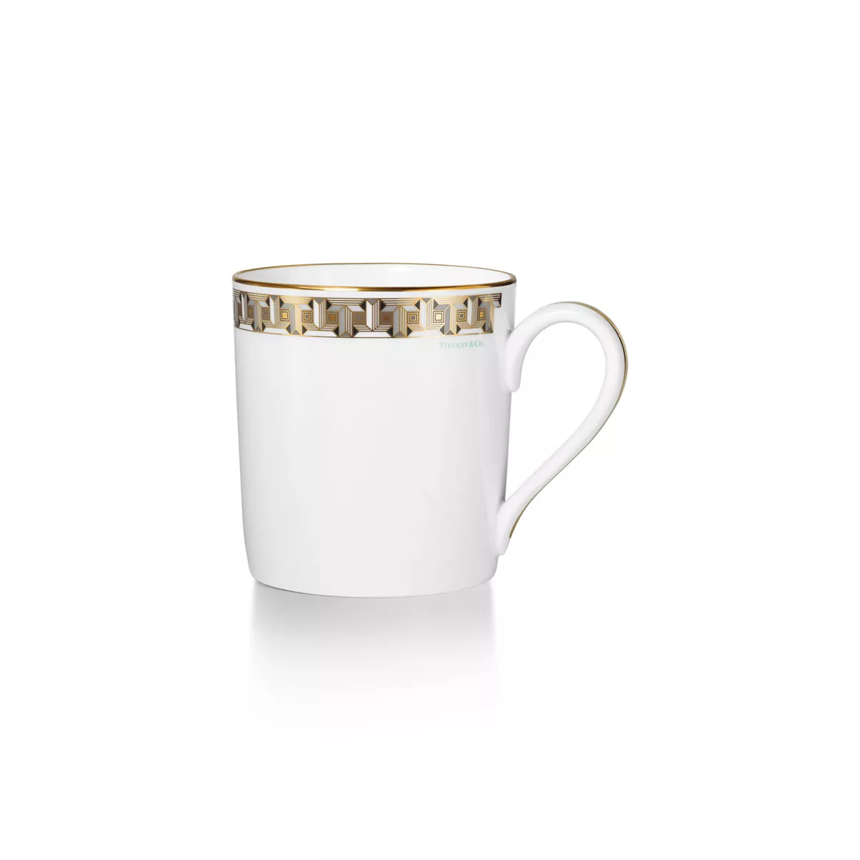 Mug Black with a Hand-painted Gold Rim