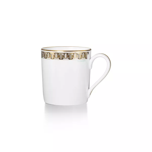 Mug Black with a Hand-painted Gold Rim