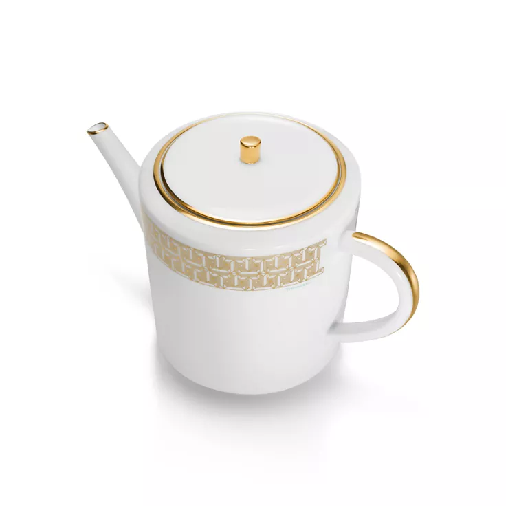 Tiffany T True:茶壺 金色配手繪金邊, 1