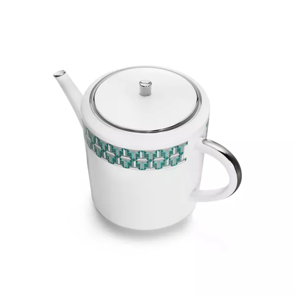 Teapot Tiffany Blue with a Hand-painted Platinum Rim
