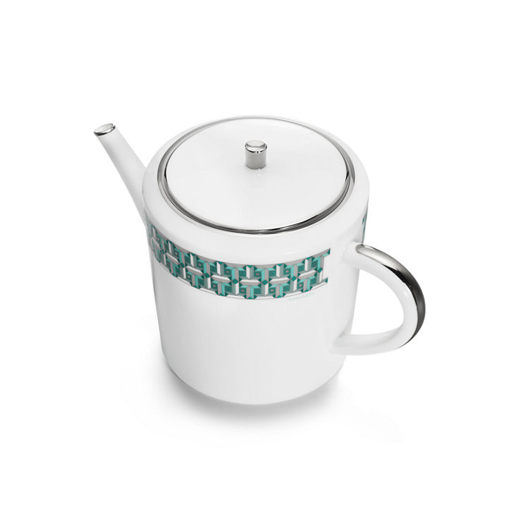 Tiffany T True:Teapot Tiffany Blue with a Hand-painted Platinum Rim image number 1