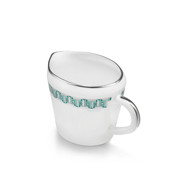 Tiffany T True:Creamer Tiffany Blue with a Hand-painted Platinum Rim