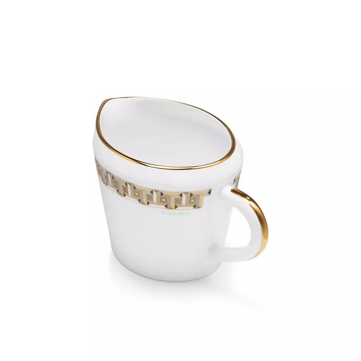 Tiffany T True:Creamer Black with a Hand-painted Gold Rim, 1