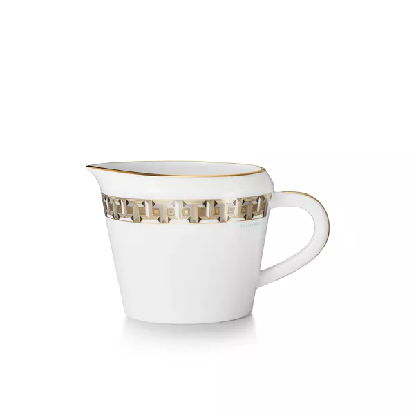Creamer Black with a Hand-painted Gold Rim